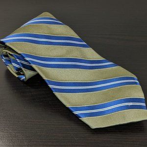 Tommy Hilfiger Men's Silk Necktie Green Blue White